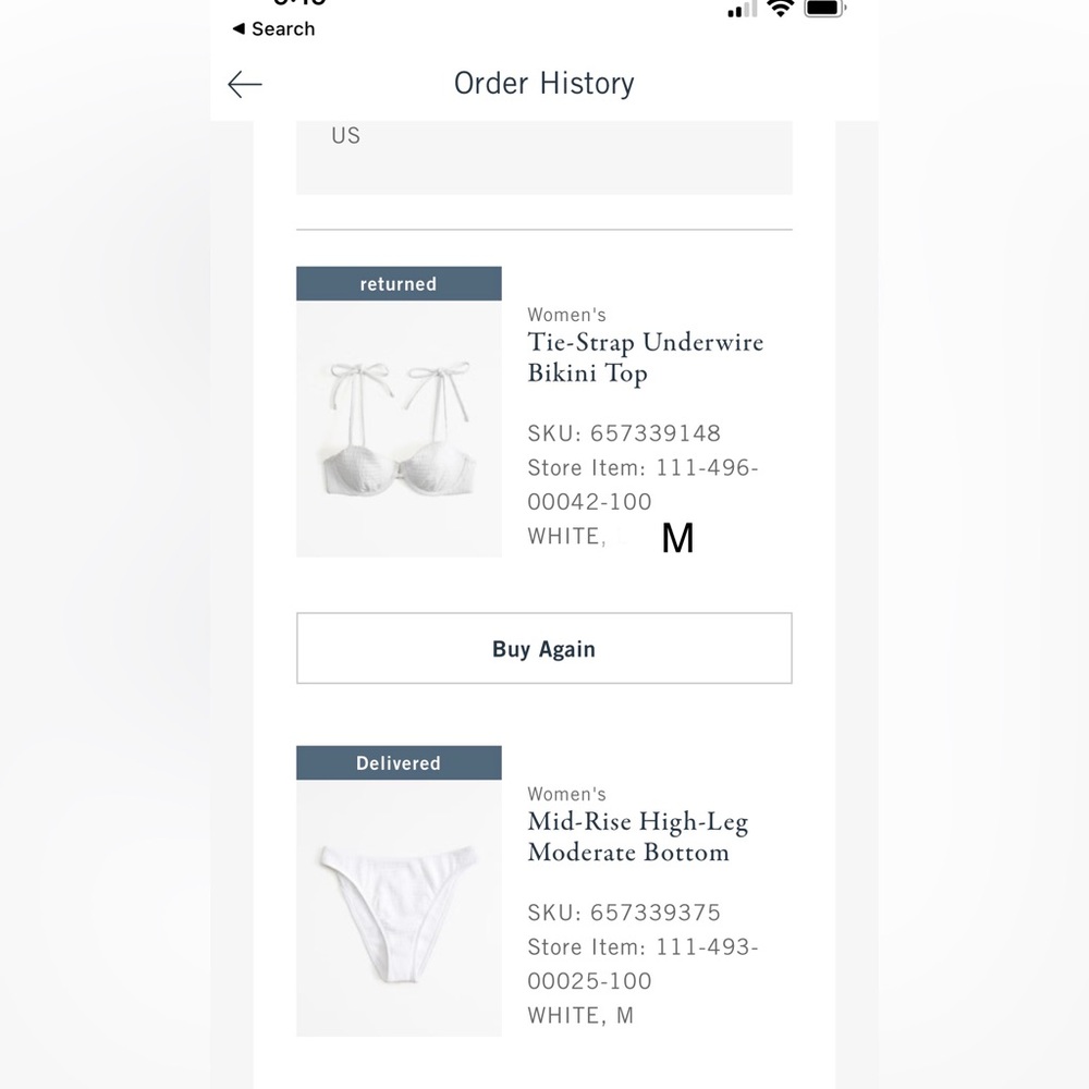 Abercrombie bikini. In WHITE